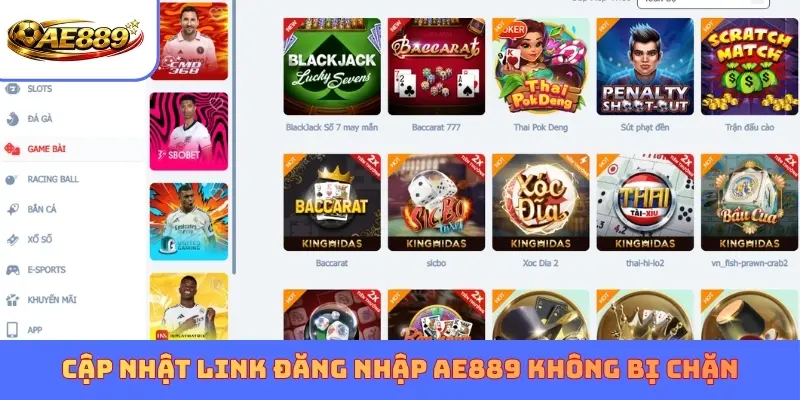 Cập nhật link đăng nhập AE889 không bị chặn