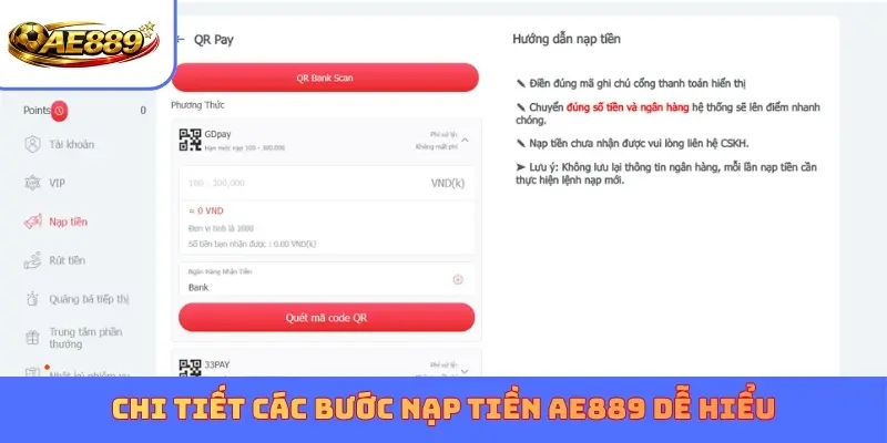 Chi tiết các bước nạp tiền AE889 dễ hiểu