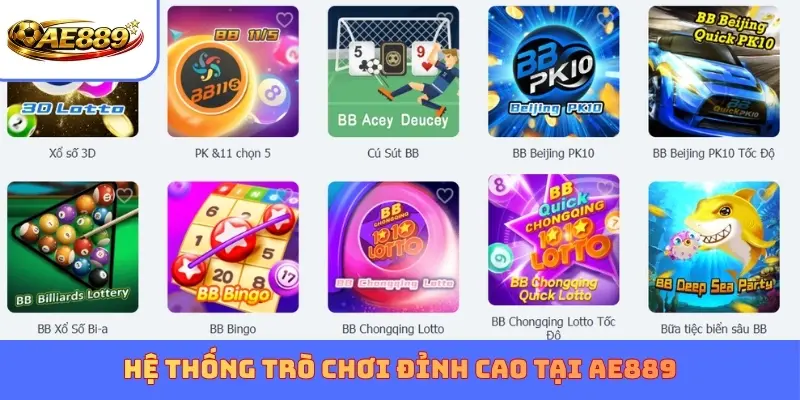 Hệ thống trò chơi đỉnh cao tại AE889