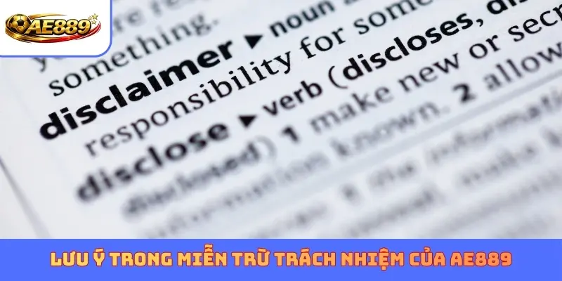 Lưu ý trong miễn trừ trách nhiệm của AE889