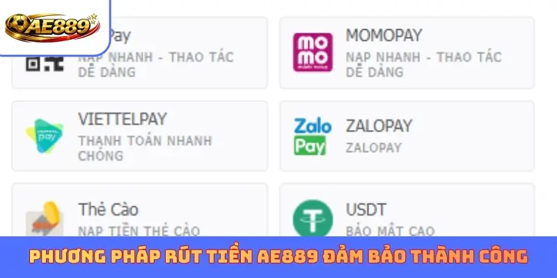 Phương pháp Rút tiền AE889 đảm bảo thành công