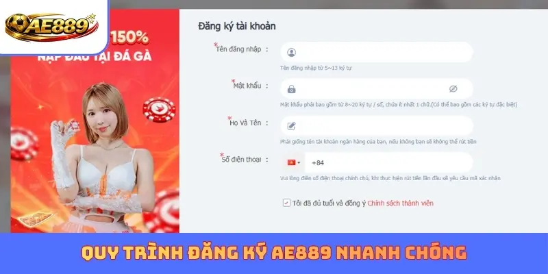 Quy trình đăng ký AE889 nhanh chóng