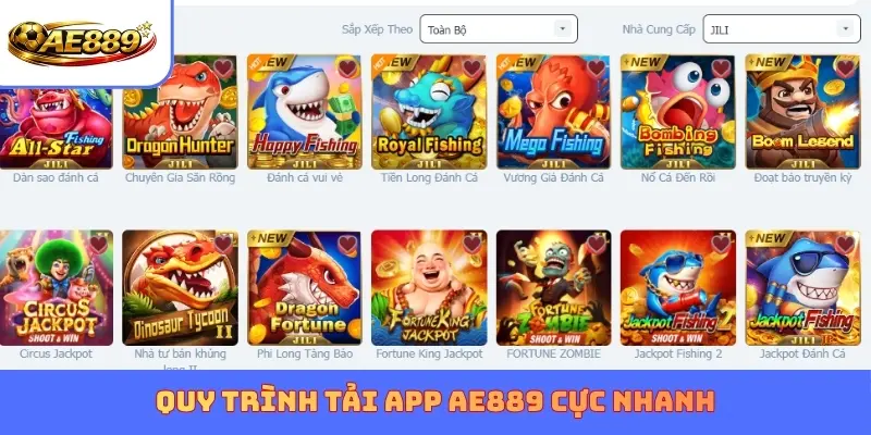Quy trình tải app AE889 cực nhanh