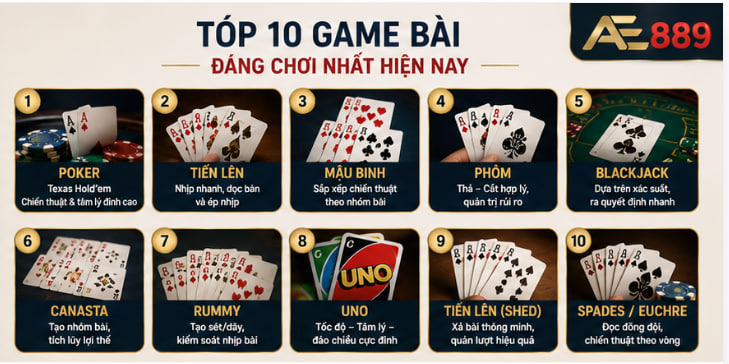 Top 10 game bài